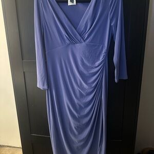 Lauren Ralph Lauren Bluish Purple Ruched Wrap Sheath Dress